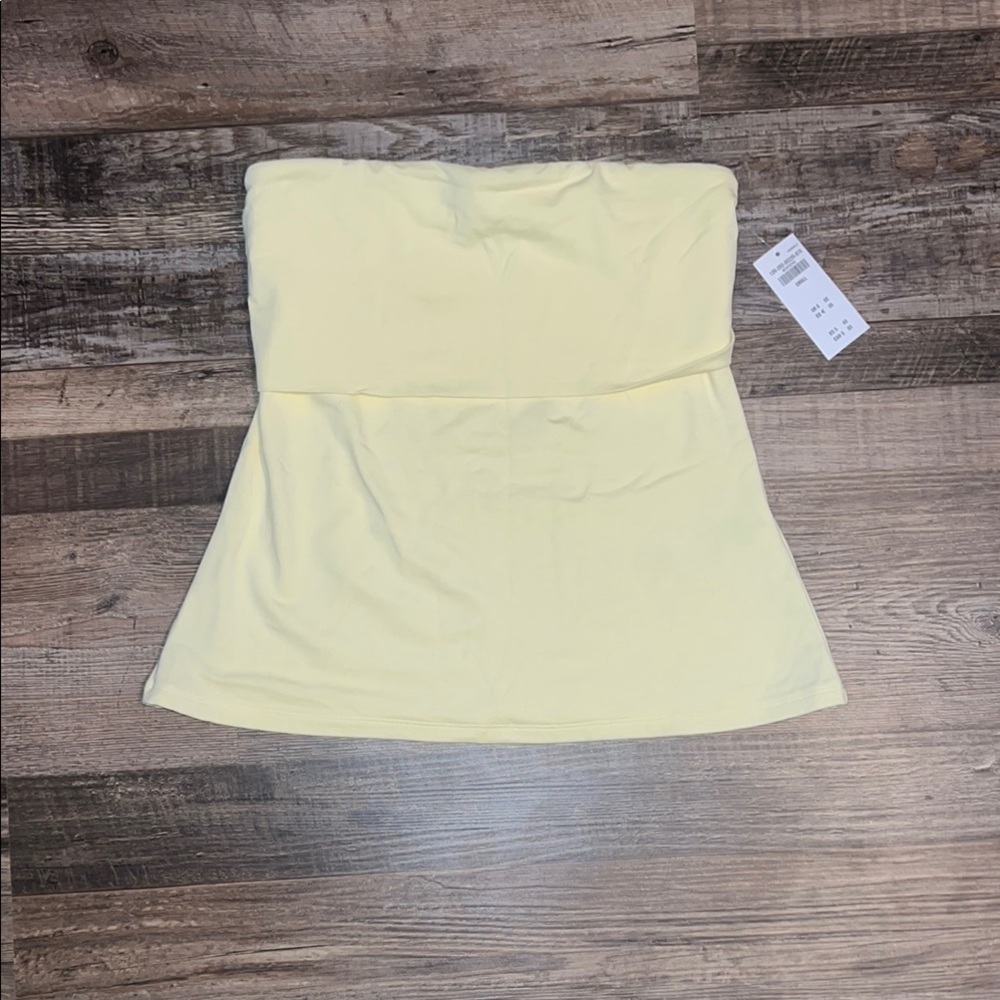 Abercrombie & Fitch Butter Yellow Strapless Top